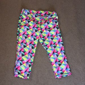 multicolor kids stretchy capris